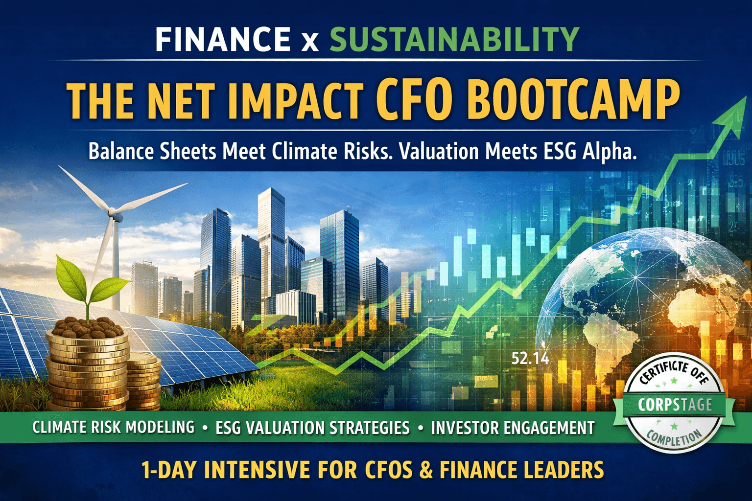 High Impact Masterclass: Sustainable Finance Bootcamp for CFOs | ESG Valuation & Climate Risk Modeling